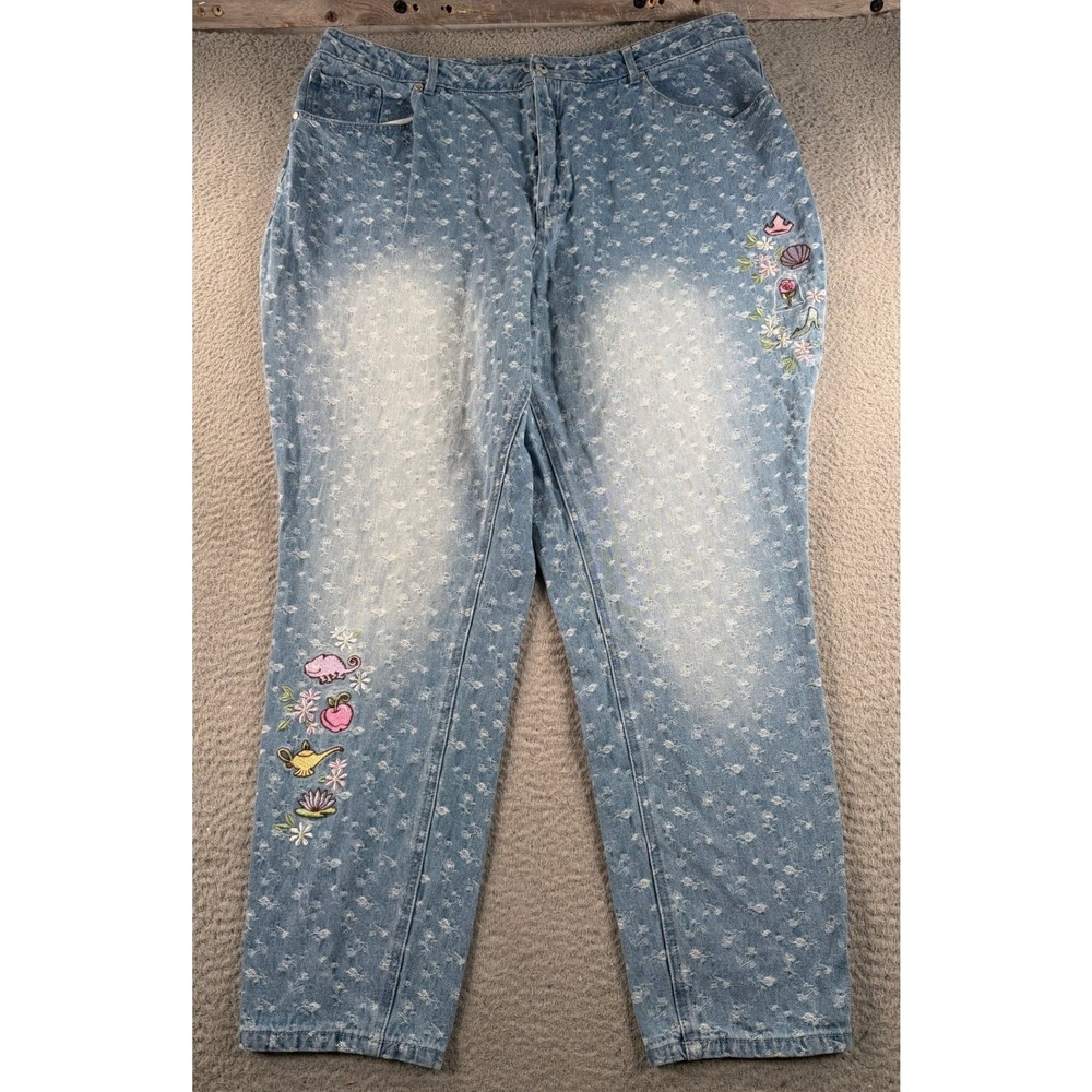 Her Universe Disney Jeans Womens 20 (40x29) Princess Icons Mom Jeans AOP